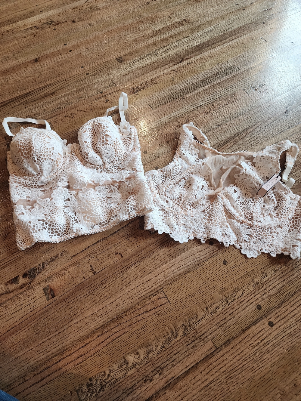 Victoria's Secret Dream Angels crochet lace corset And Bra